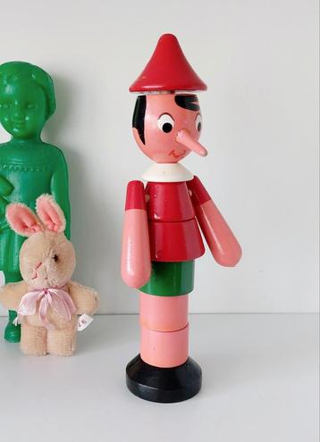 Vintage Pinokkio houten stapel speelgoed 