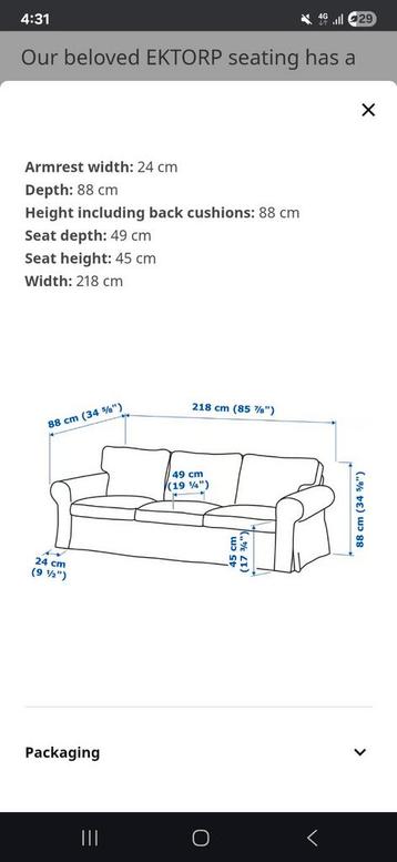 IKEA Ektorp 3-zitsbank - Beige - afbeelding 4 IKEA Ektorp 3-zitsbank - Beige - afbeelding 4