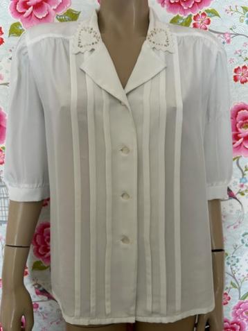 Weinberg Paris vintage blouse met geborduurde kraag