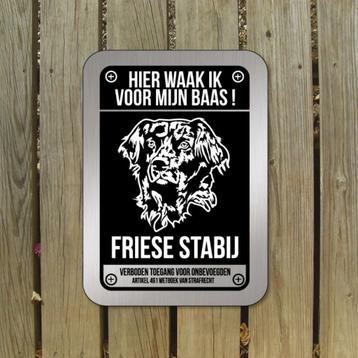 waarschuwingsbord friese Stabij mat zwart zilver