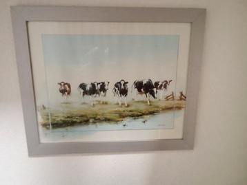 Koeien schilderij+ lijst