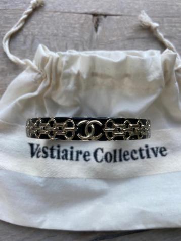 Originele Chanel lucite armband met CC ruthenium ketting