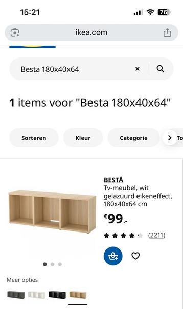 IKEA Besta kast - Wit gelazuurd eikeneffect - afbeelding 2 IKEA Besta kast - Wit gelazuurd eikeneffect - afbeelding 2
