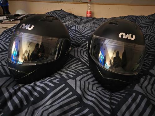 Twee NAU due tec scooter helm te koop, Motoren, Kleding | Motorhelmen, Overige merken, Tweedehands, Ophalen