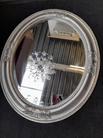 Zilveren barok spiegel ca 53 x 63 cm