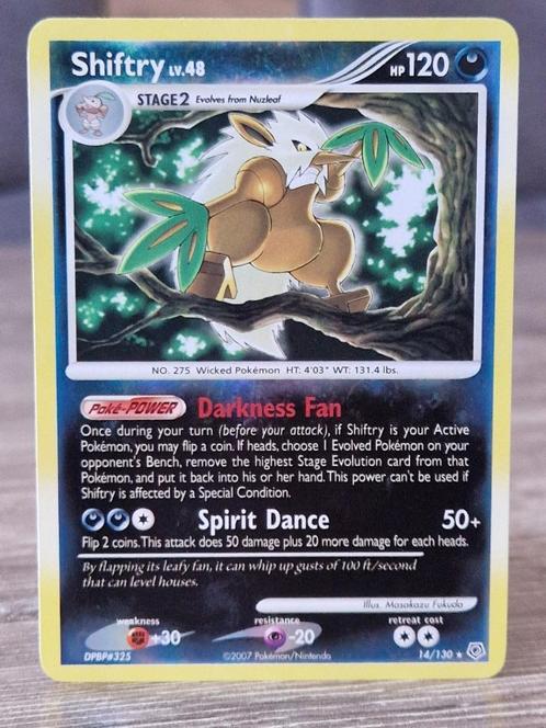 Shiftry 14/130 Pokemon Diamond & Pearl (Hologram), Hobby en Vrije tijd, Verzamelkaartspellen | Pokémon, Zo goed als nieuw, Losse kaart