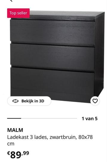 Twee IKEA Malm ladekasten - in goede staat - afbeelding 4 Twee IKEA Malm ladekasten - in goede staat - afbeelding 4