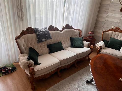Mooie barok stijl bankstel + 2 fauteuil., Huis en Inrichting, Banken | Complete zithoeken, Zo goed als nieuw, Hout, Ophalen