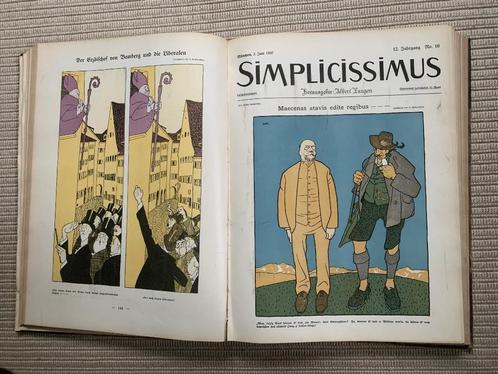 Simplicissimus.  satirisch Duits weekblad 1907 ingebonden, Antiek en Kunst, Antiek | Boeken en Bijbels, Ophalen of Verzenden
