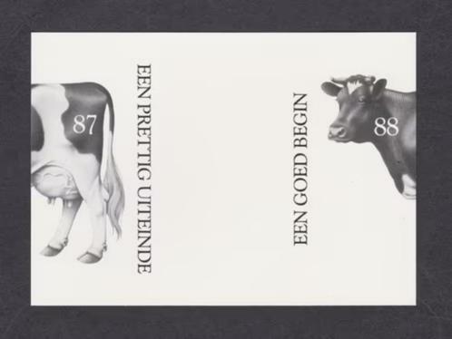 Friese Koe Zwart Wit Prettig Uiteinde Goed Begin 1988., Verzamelen, Ansichtkaarten | Dieren, Ongelopen, 1980 tot heden, Overige soorten