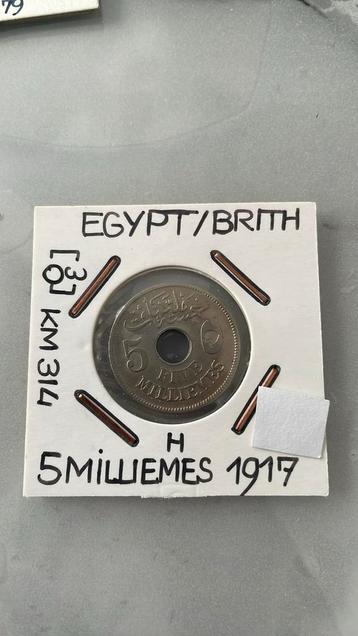 Egypt/Brith 5 Milliemes 1917