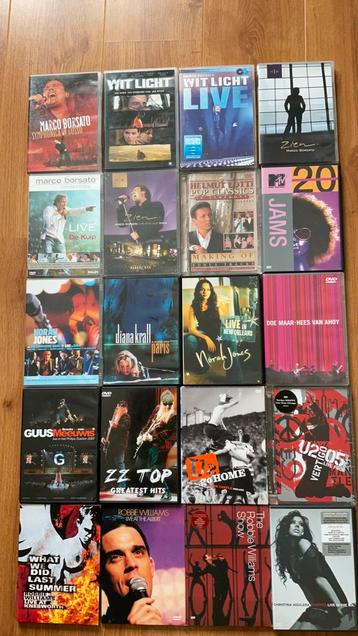 Te koop: set van 45 muziekdvds / concertdvds in 1 koop samen