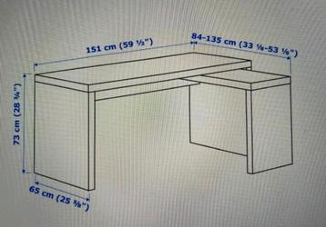 Bureau malm ikea met uitschuifbaar deel - afbeelding 8 Bureau malm ikea met uitschuifbaar deel - afbeelding 8