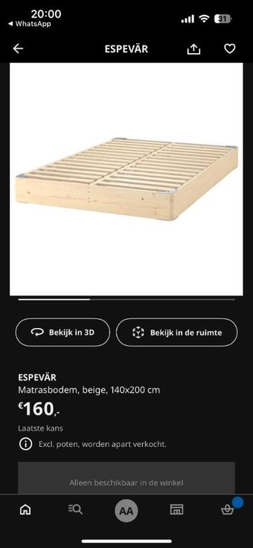 IKEA Espevär bedframe grijs met poten – 140x200 cm - afbeelding 2 IKEA Espevär bedframe grijs met poten – 140x200 cm - afbeelding 2