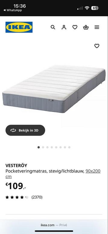 IKEA Malm Bed + Nachtkastje & Vesteroy Matras - afbeelding 6 IKEA Malm Bed + Nachtkastje & Vesteroy Matras - afbeelding 6
