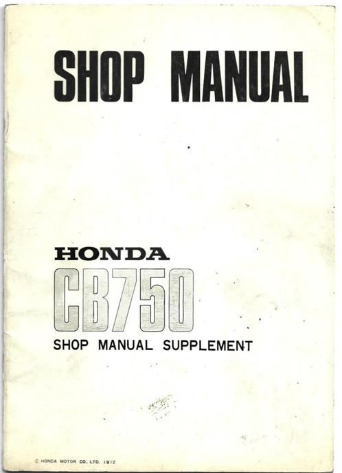 Honda CB750 supplement shop manual (7482z), Motoren, Handleidingen en Instructieboekjes, Honda, Verzenden