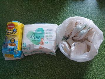 Allerlei luiers maat 1, 2 en groter. Huggies en pampers