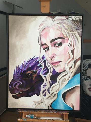 Daenerys Targaryen (zelfgemaakt) schilderij 