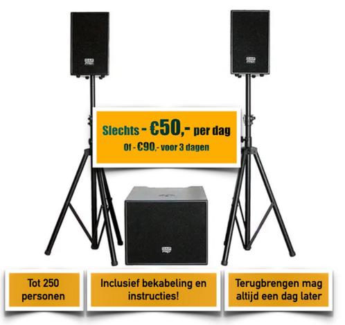 Budget PA set Geluidsset Geluidsinstallatie huren Groningen!, Muziek en Instrumenten, Versterkers | Keyboard, Monitor en PA, P.A.