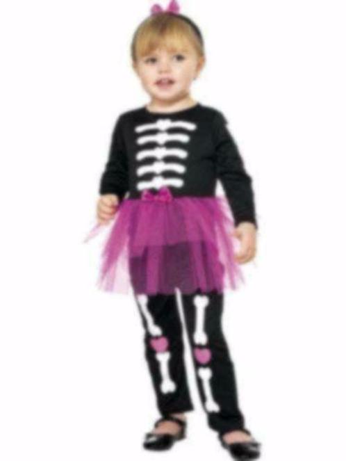 Skelet outfit bodysuit + haarband mt 92 / 104, Kinderen en Baby's, Carnavalskleding en Verkleedspullen, Nieuw, Meisje, 104 of kleiner