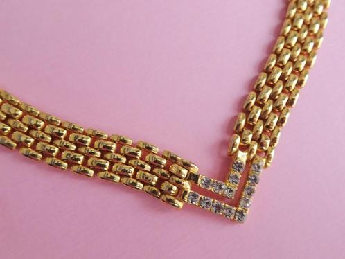 jwg Vintage 70s 80s design schakel ketting goud klr verguld, Sieraden, Tassen en Uiterlijk, Antieke sieraden, Ketting, Overige materialen
