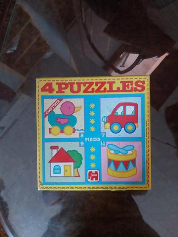4 kinder puzzels in een doos