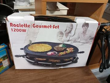 raclette/gourmet set, 1200 watt voor 8 personen 