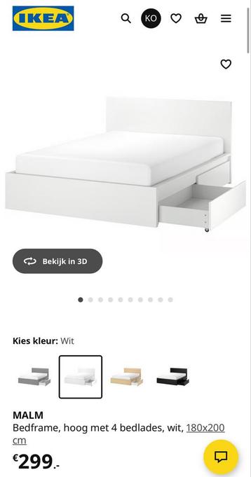 Ikea Malm Bedframe 180x200 - Amsterdam West - afbeelding 2 Ikea Malm Bedframe 180x200 - Amsterdam West - afbeelding 2