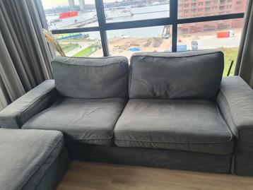 Grijze bank met voetenbank - afbeelding 3 Grijze bank met voetenbank - afbeelding 3