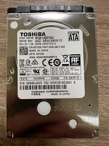 Toshiba 500 GB 5400 RPM 2,5” harde schijf