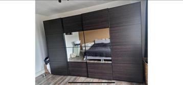 IKEA Pax Schuifdeuren Bruin (2 zonder, 2 met spiegel) - afbeelding 2 IKEA Pax Schuifdeuren Bruin (2 zonder, 2 met spiegel) - afbeelding 2
