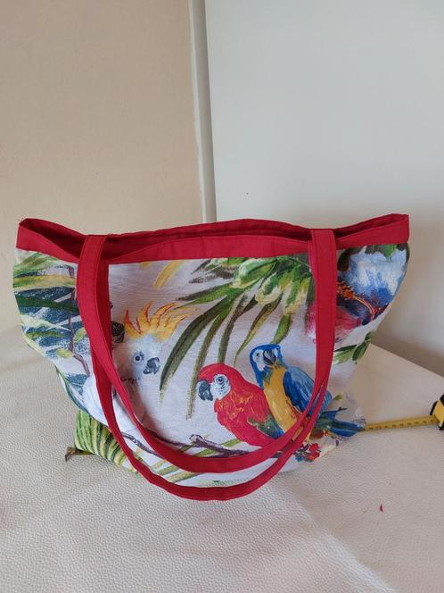 Ruime linnen tas  met papegaaien, Sieraden, Tassen en Uiterlijk, Tassen | Schoudertassen, Nieuw, Ophalen of Verzenden