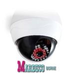 Dummy Dome camera bewaking, knipperende LED, Wit