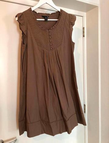 H&M bio katoen bruin top tuniek maat L 42/44 zgan