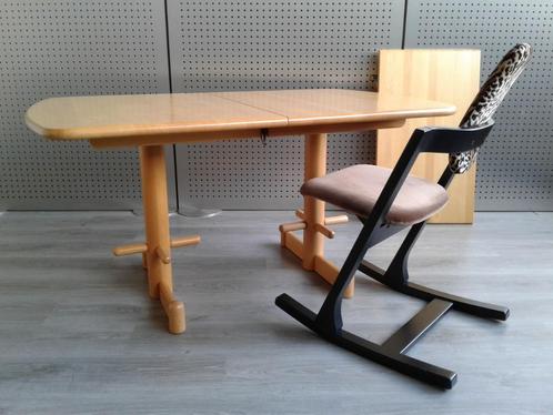 2x Stokke (Variér) Centro Tafel (4/10) (Beuken), Zeer Mooi!, Huis en Inrichting, Tafels | Eettafels, Zo goed als nieuw, 50 tot 100 cm