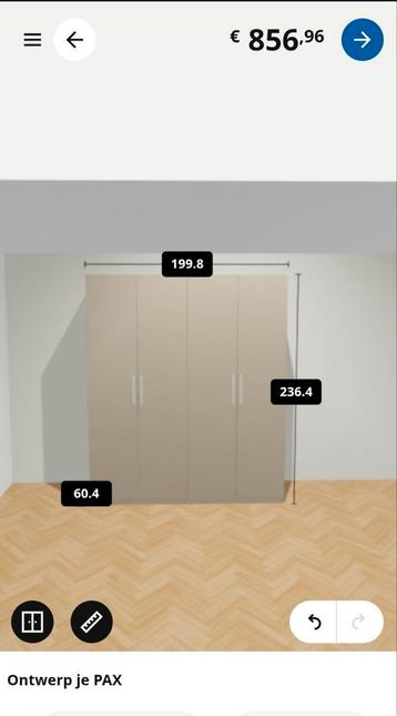 Complete Beige Pax Kast Ikea kledingkast 237 x 200 cm - afbeelding 21 Complete Beige Pax Kast Ikea kledingkast 237 x 200 cm - afbeelding 21