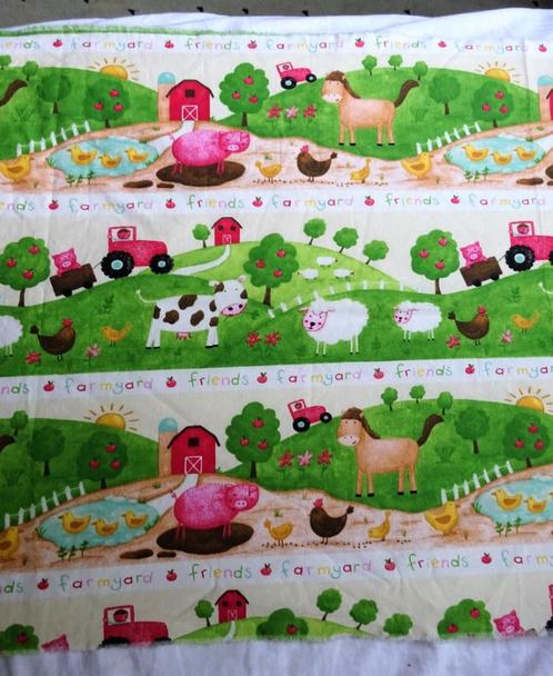 Kleurig lapje Farmyard Friends * 135 x 50 cm, Hobby en Vrije tijd, Stoffen en Lappen, Gebruikt, Katoen, 30 tot 120 cm, 30 tot 200 cm