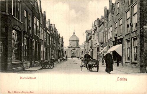 Leiden - Morschstraat, Verzamelen, Ansichtkaarten | Nederland, Ongelopen, Zuid-Holland, Voor 1920, Ophalen of Verzenden