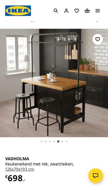 Vadholma keukeneiland -kookeiland-keukenblok-Bartafel Ikea - afbeelding 4 Vadholma keukeneiland -kookeiland-keukenblok-Bartafel Ikea - afbeelding 4