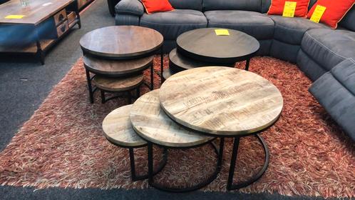 3 delig mango tafel set XL uitvoering 3 cm dik blad NIEUW, Huis en Inrichting, Tafels | Salontafels, Nieuw, Overige houtsoorten