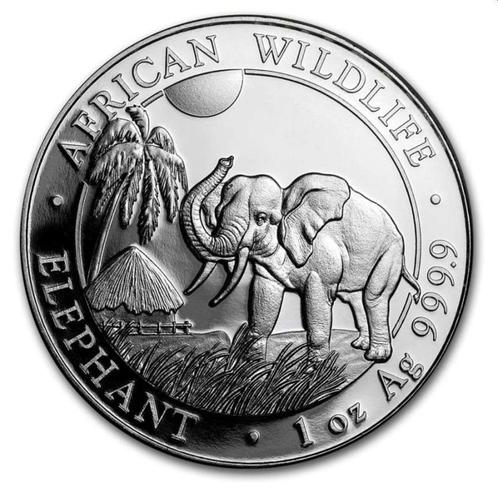 Somalië 1 Ounce 2017 African Wildlife Olifant, Postzegels en Munten, Munten | Afrika, Losse munt, Overige landen, Zilver, Ophalen of Verzenden