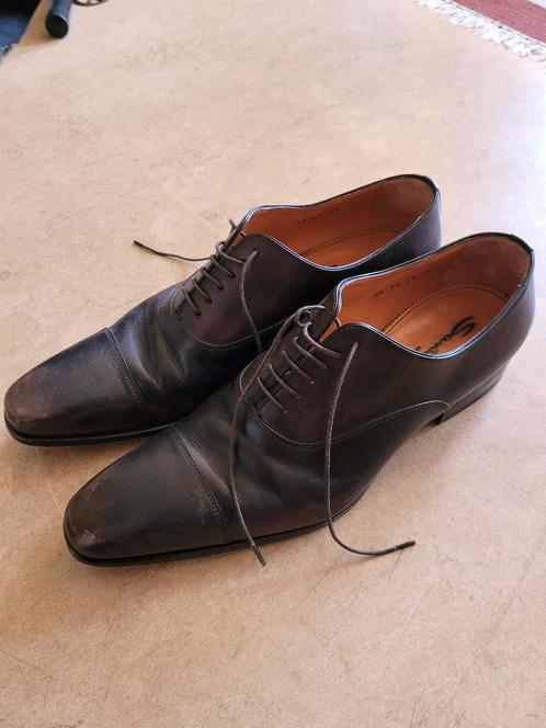 Santoni heren schoenen 43.5 smal, UK 9.5 US 10.5 leer, Kleding | Heren, Schoenen, Gedragen, Overige typen, Bruin, Verzenden
