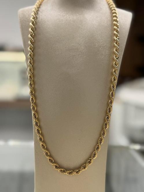 18K Goud - 750 - Ketting - Rope - 70cm - 16,80 Gram - Nieuw, Sieraden, Tassen en Uiterlijk, Kettingen, Nieuw, Goud, Ophalen of Verzenden