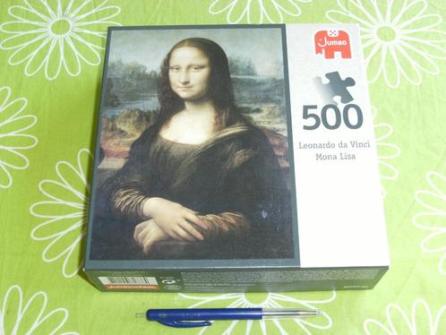 Mona Lisa - Leonardo da Vinci - Jumbo puzzel van 500 stukjes, Hobby en Vrije tijd, Denksport en Puzzels, Gebruikt, Legpuzzel, 500 t/m 1500 stukjes