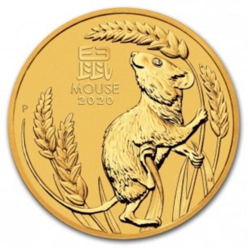 2020-P Australia 1/10 oz Gold Lunar Mouse BU (Series III), Postzegels en Munten, Edelmetalen en Baren, Goud, Ophalen of Verzenden