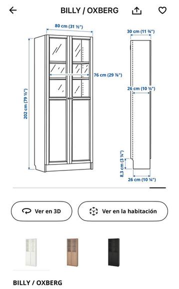 Billy/oxberg boekenkast ikea 80x41x202 cm - afbeelding 5 Billy/oxberg boekenkast ikea 80x41x202 cm - afbeelding 5