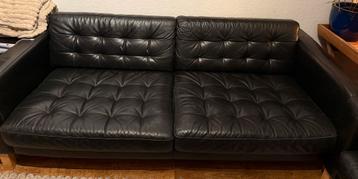 Zwart leren bank Ikea - afbeelding 4 Zwart leren bank Ikea - afbeelding 4