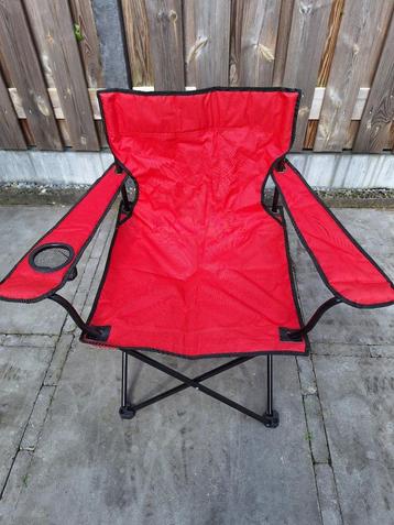 Stevige campingstoel vissersstoel rood zgan
