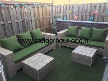 Tuinmeubelen steigerhout loungeset Loungebank 10% korting 