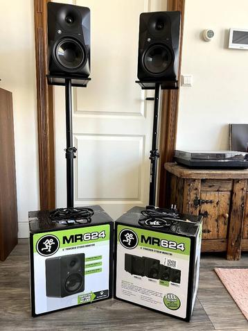 Mackie MR624 speakers / luidsprekers + stands 